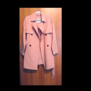 Abercrombie &Fitch Pink Trench Coat with Belted Waist